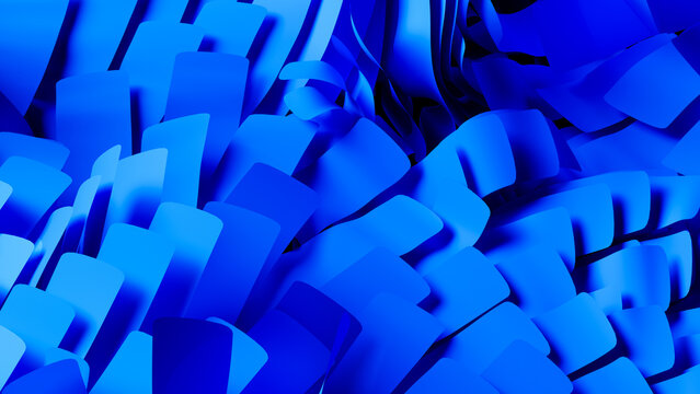 Blue background with wavy stripes for technology design use