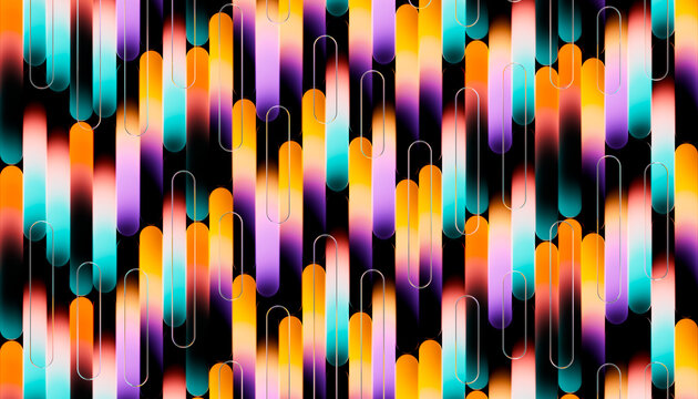 Abstract Colorful Diagonal Gradient Bars With Glass Highlights 