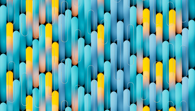 Abstract Blue Turquoise Diagonal Stripes 3D Background 