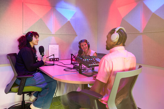 Podcast Recording Session in a Studio