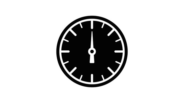 Minimalist Clock Icon Vector Illustration