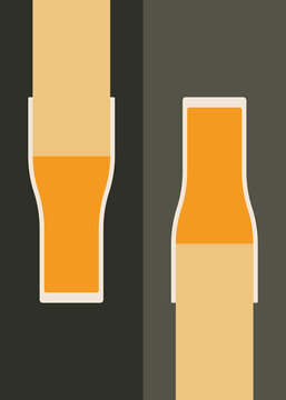 Poster with two glasses of beer