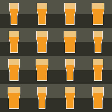 Seamless pattern with glasses of beer