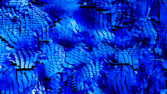 Blue background with wavy stripes for technology design use
