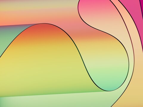 Colorful Abstract Shapes With Curves and Gradients in a Design