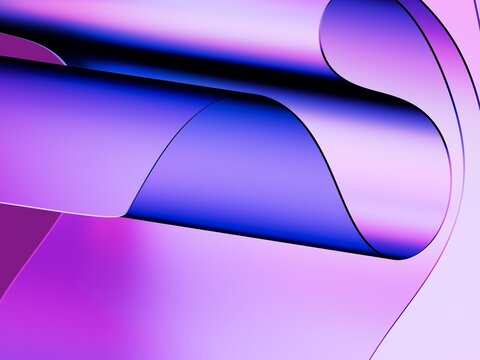 Colorful Curved Shapes Blend Together in Abstract Design