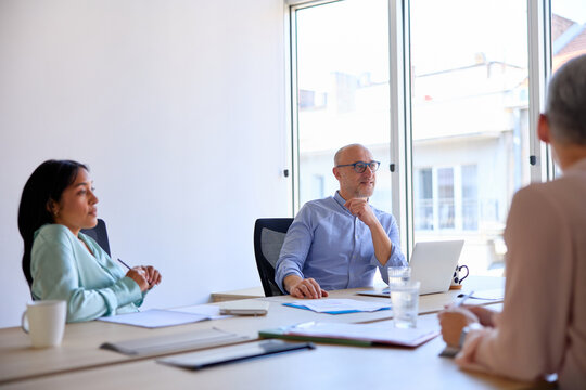 Collaborative team engaged in a meeting
