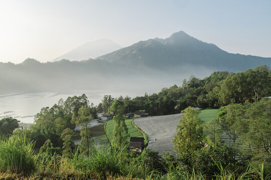 Misty Mountain Farmland Overlooking Lake in Bali Highlands