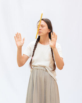 Woman with a candle on her face 4