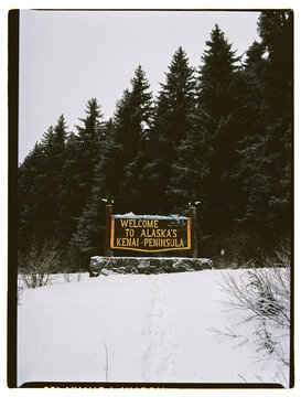 winter landscape in Alaska a sign of Kenai peninsula
