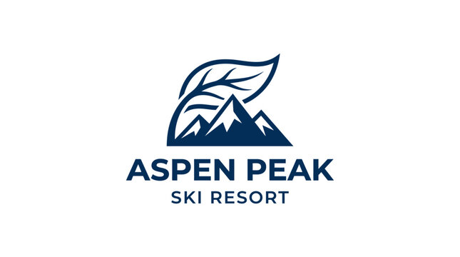 Mountain and leaf logo for Aspen Peak ski resort