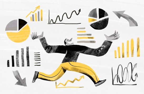 Person Managing Rising Charts &ndash; Business Data Analytics Concept