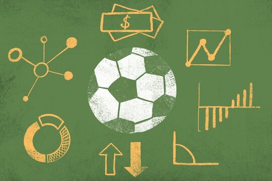 Football ball with data analytics