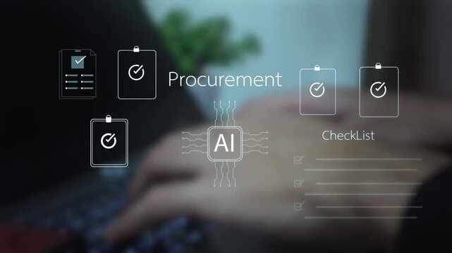 a digital device, showcasing AI-integrated procurement processes and document management, emphasizing efficiency in supply chain operations.