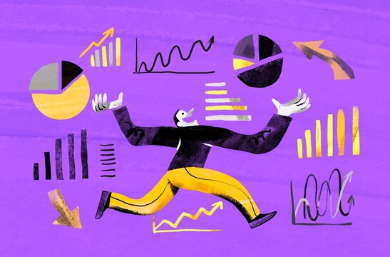Person Managing Rising Charts &ndash; Business Data Analytics Concept