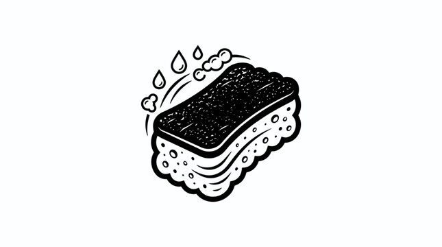 Sponge with water drops on surface.