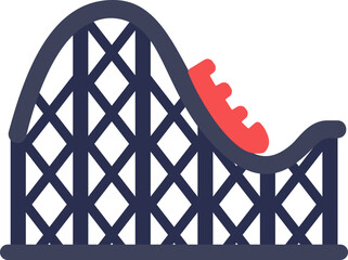 Roller Coaster Flat Icon © Arif