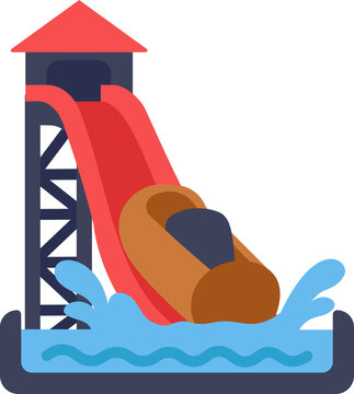 Log Flume Flat Icon