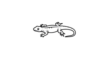 Fototapeta premium Minimalist black outline of a lizard