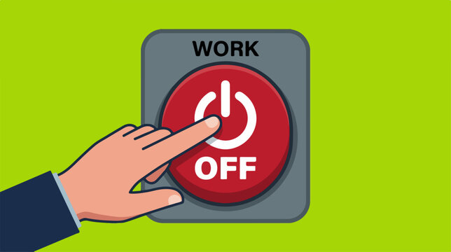 Hand pressing power button off.