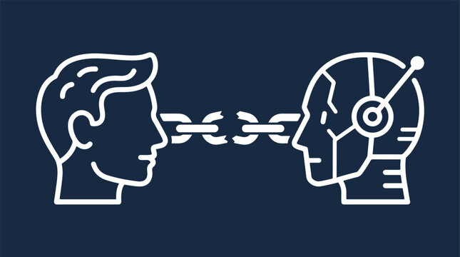 Human and robot communication.