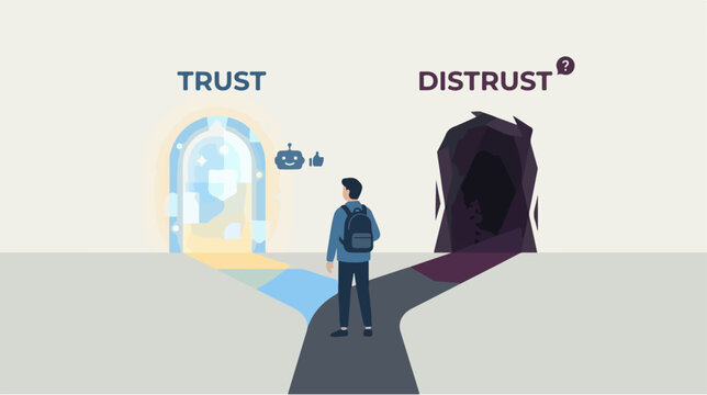 Man choosing trust over distrust.