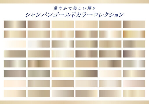 Champagne Gold Gradient Palette &ndash; Luxury Metallic Color Swatches Vector Illustration