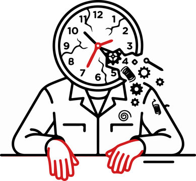Man with clock for head.