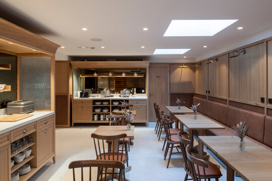 tables and chairs in cafetaria