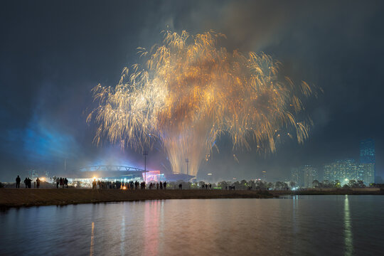 Golden Fireworks Hanoi Night