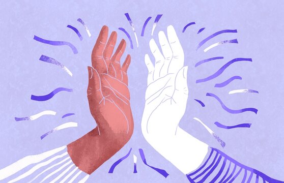 High Five Hand Clap with Dynamic Impact Effect