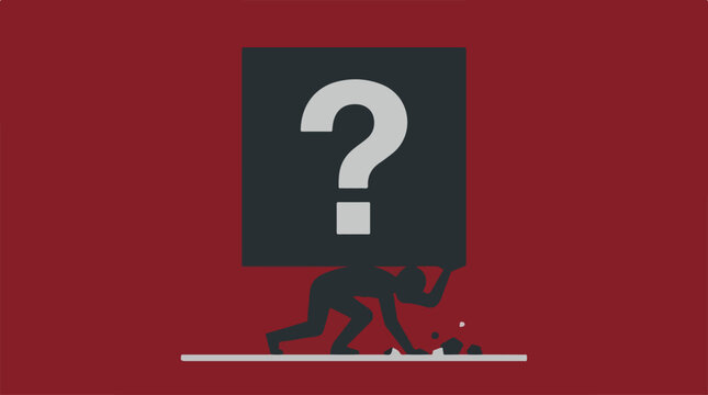 Question Mark Board Silhouette Walking.