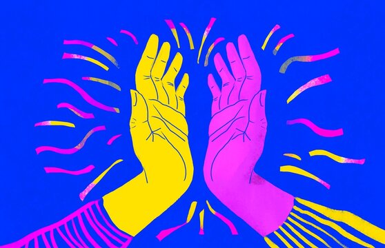 High Five Hand Clap with Dynamic Impact Effect