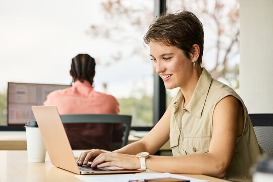Office businesswoman With Laptop