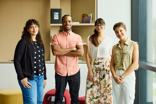Portrait of multiethnic empowered business Team Members