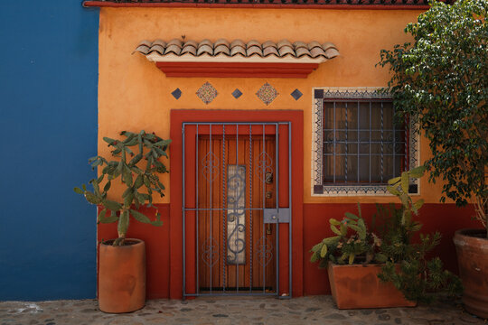 Visit to a colorful house in Oaxaca, Mexico during the day