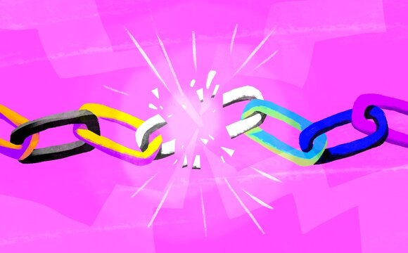 Breaking Colorful Chain with Flying Fragments &ndash; Disconnection Concept