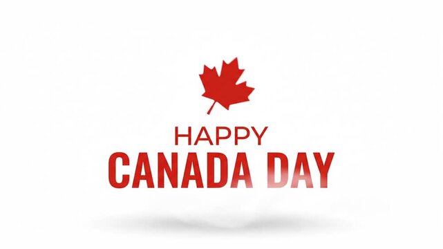 Multiple frames display vibrant red maple leaf symbols accompanied by Happy Canada Day messages celebrating national pride