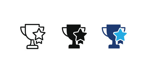 Fototapeta premium Trophy icons with star award symbols, Vector graphics, Achievement and success concepts. vector illustration