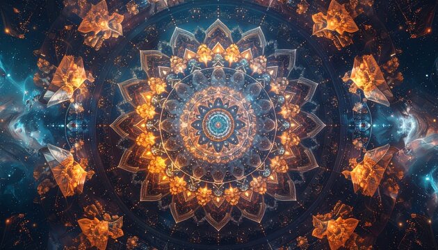 Mandala- -A complex 3D mechanical mandala structure made of interlocki 