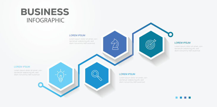 Polygonal infographic. Business visualization infographic polygon design template with 6 options. Creative design for slide presentation.