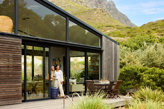 Women admiring their luxury rental house