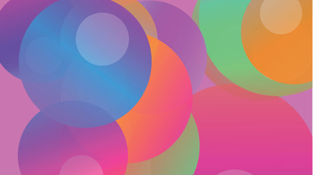 Vibrant Colorful Abstract Circles Background Illustration
