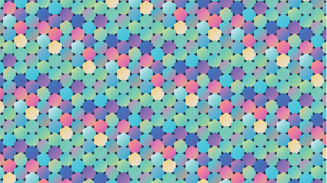 Vibrant Colorful Hexagonal Pattern Geometric Background