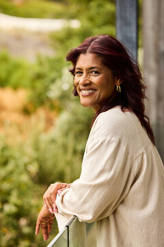 Woman Smiling looking at camera