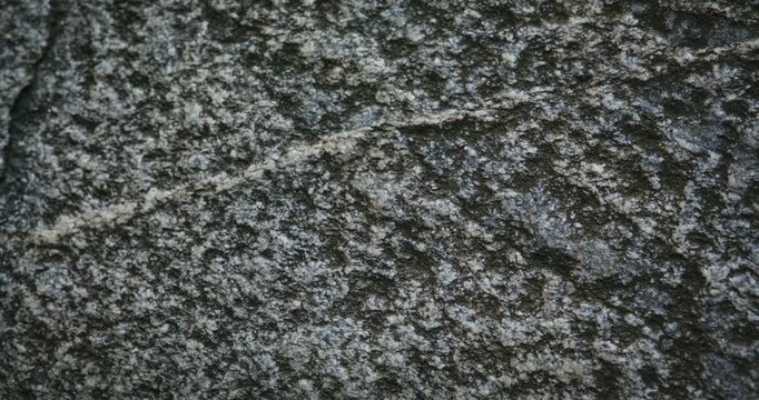 Child's hand touching gritty, old stone surface - closeup shot