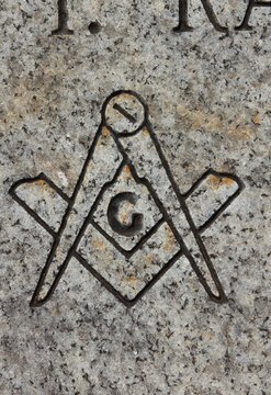 Historic Headstone With Mason Symbol in Rural East TX Cemetery