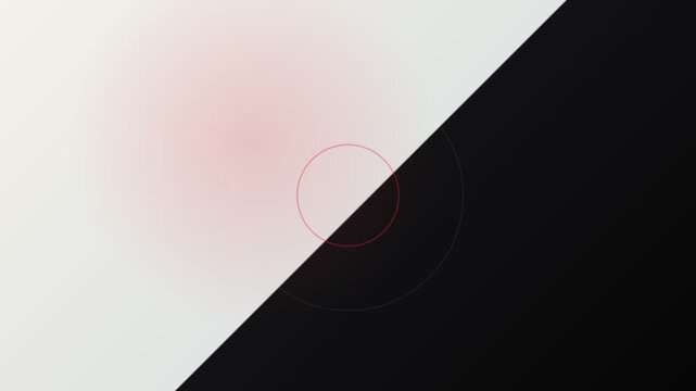 Minimalist black and white split background with glowing pink circle