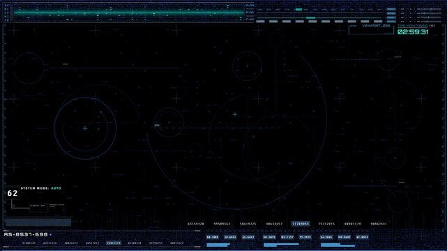 HUD Interface Motion Graphics with Real-Time Flight Data Analytics Dashboard, Radar Scan, and Weapon Diagnostics Elements 4K