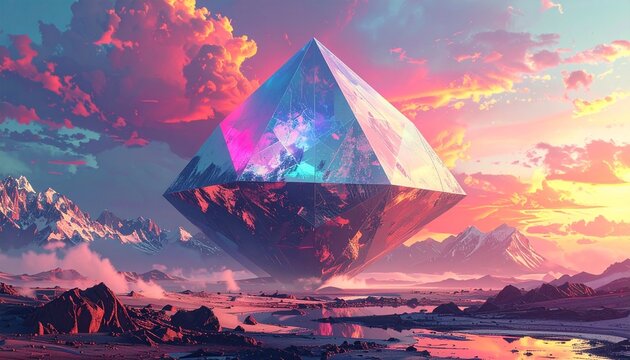 Polyhedron- -A large 3D geometric crystal polyhedron 
